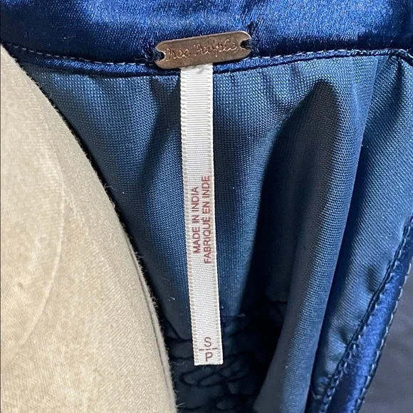 Free People Deep Blue Velvet Sleeveless Mini Dress with Sequin Details - Picture 6 of 11